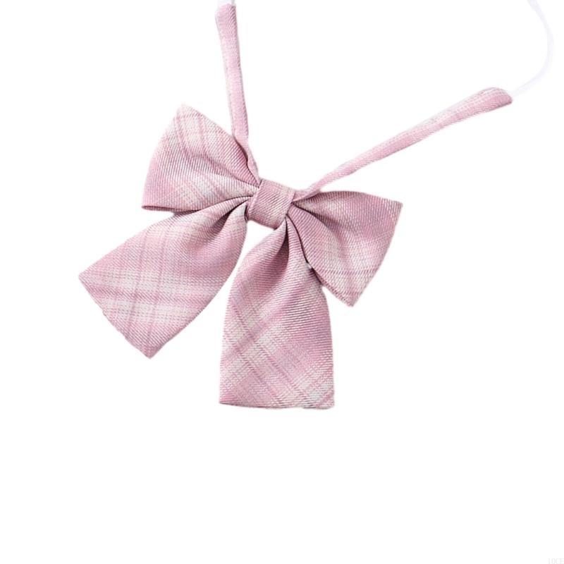 Bow Tie Pre Tied - 女性事前に結ばれたネクタイ ピンク市松ネクタイ 学生服ネックウェア ボウタイ ちょう結び