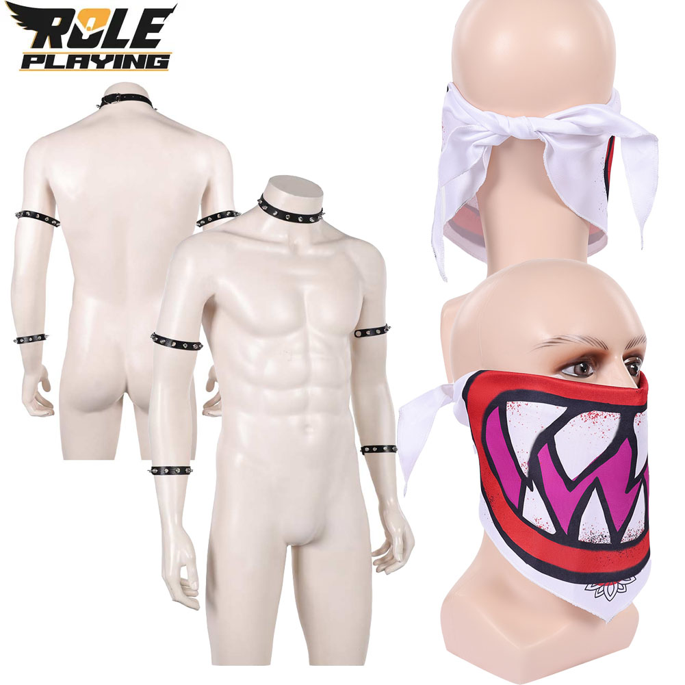 Ascot Neck Scarf - クッパジュニアコスプレスカーフマスクブレスレット首輪映画ブラザーズコスチュームアクセサリー小道具大人男性用ファンタジー衣装ハロウィンカーニバル