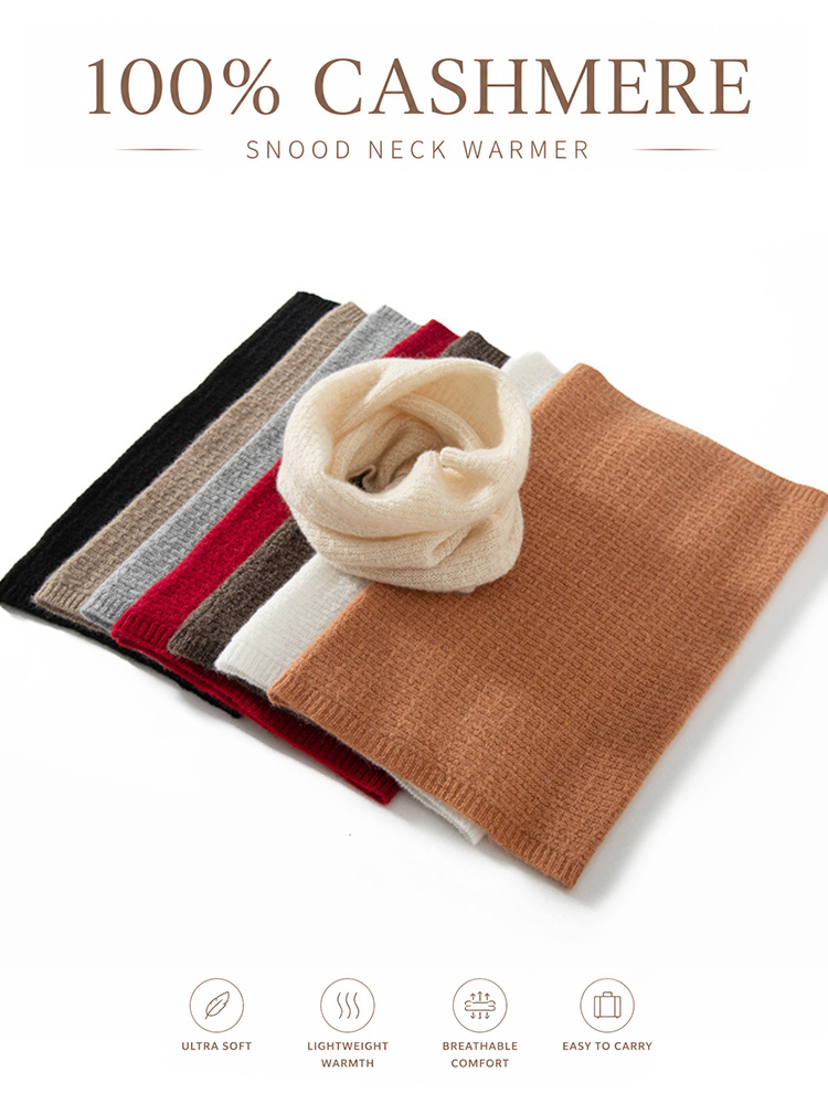 Infinity Scarf Knit - 100%ピュアカシミヤワッフルニットネックウォーマー女性用サーマルハニカムスヌード男性用ソフトウィンターゲイターアンインフィニティスカーフカシミヤカラー