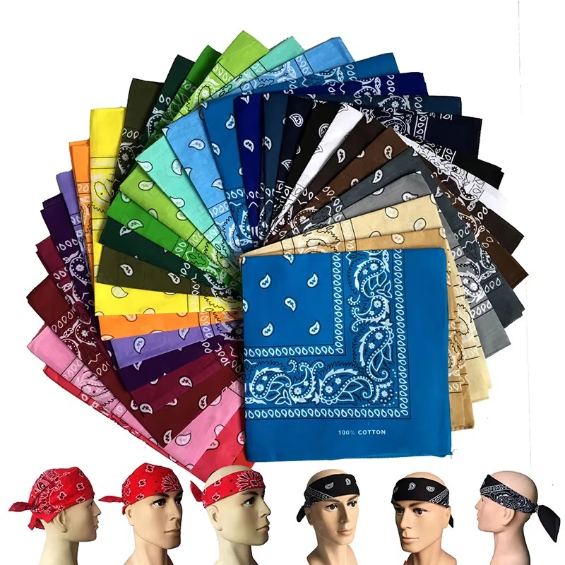 Handkerchief Cotton Men - 1/2/3 個ユニセックス男性女性綿バンダナヘアバンドカウボーイメンズバイカースポーツ帽子手首ヘアラップシングルヘッドラップスカーフ