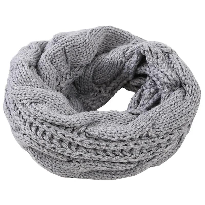 Infinity Scarf Knit - 男性と女性のための厚いリブ編みのラウンドループスカーフ、冬のスヌード、寒い天候、暖かい、無限、男の子、女の子