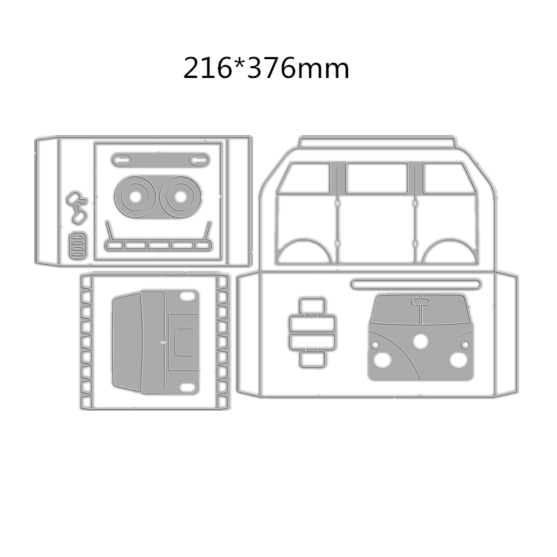 Pocket Square Set - 新しい 2021 クリスマスクラシックキャンピングカーギフトボックスポケット金属切削ダイスセットスクラップブッキングエンボスフレームカードクラフトイースタースタンプ
