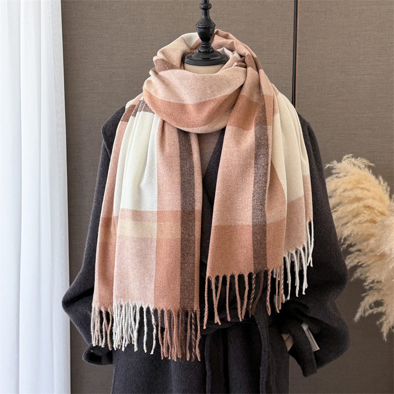 Pashmina Wrap Large - 女性用イミテーションカシミヤブランケットスカーフ 190*68CM タッセル付きパシュミナショールラップ エレガントで暖かい秋冬用大型スカーフ