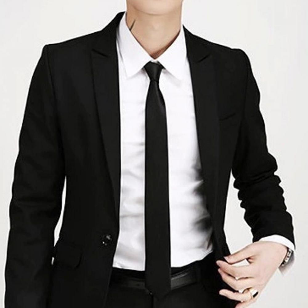 ファッションカジュアルスリム無地メンズソリッドスキニーネック - Skinny Tie Men のレビューと価格