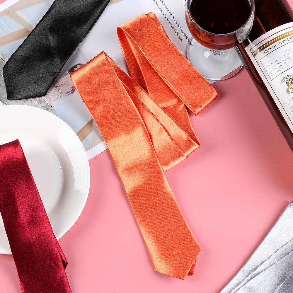 ファッションカジュアルスリム無地メンズソリッドスキニーネック - Skinny Tie Men のレビューと価格