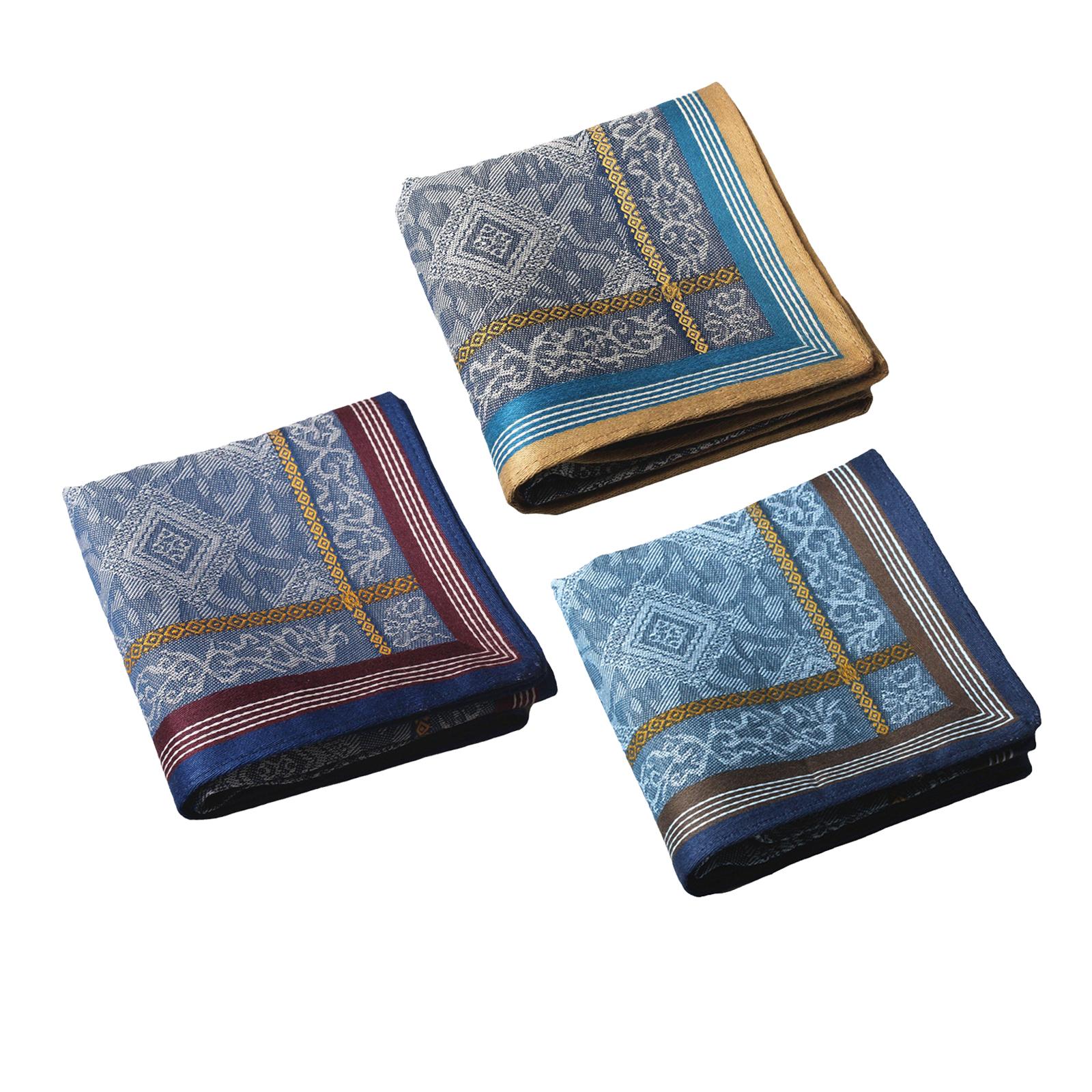 3x メンズハンカチハンカチ ポケットスクエア 祝賀用新郎用 - Handkerchief Cotton Men のレビューと価格