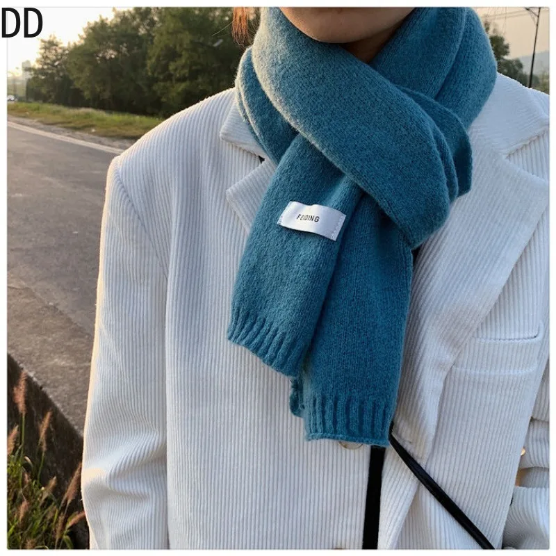 シンプルシックな固体ソフトスカーフ秋冬男性ニットウール韓国カ - Muffler Men Wool のレビューと価格