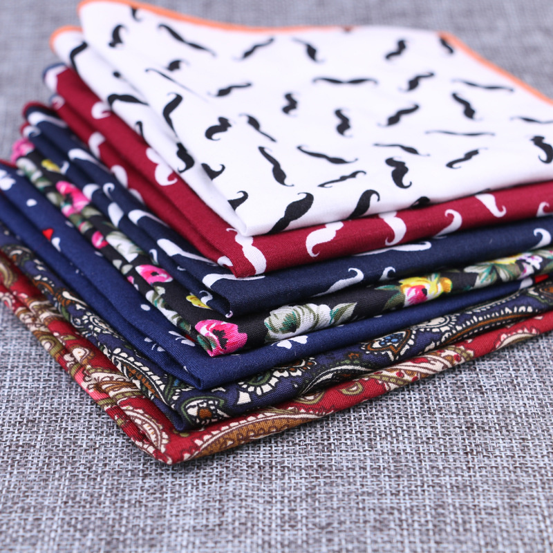 女性のための正方形の綿のポケット,あごひげとヘアプリントの生 - Handkerchief Cotton Men のレビューと価格