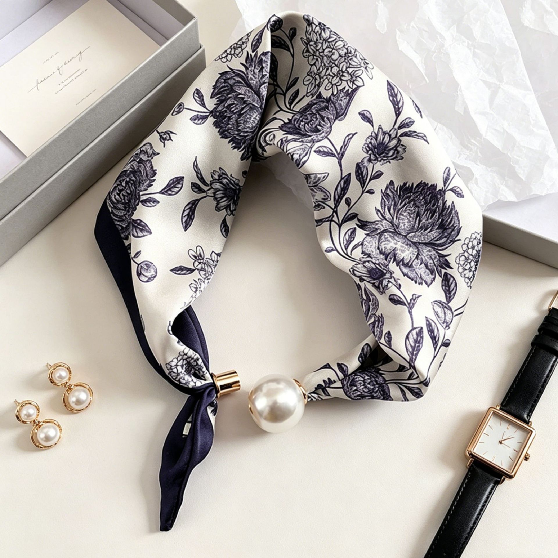 高級騎士パール磁気スカーフ女性夏多用途通気性ネッカチーフファ - Ascot Neck Scarf のレビューと価格