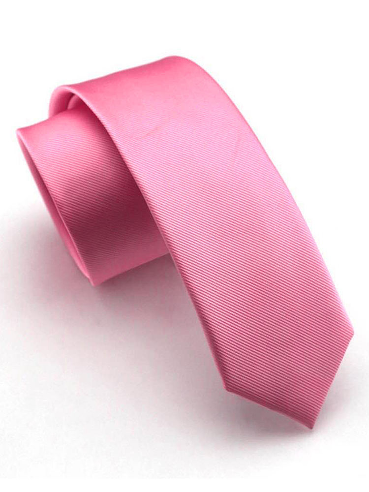 男性用シルクネクタイ,2.4インチ,無地,ピンク,ポケット, - Skinny Tie Men のレビューと価格