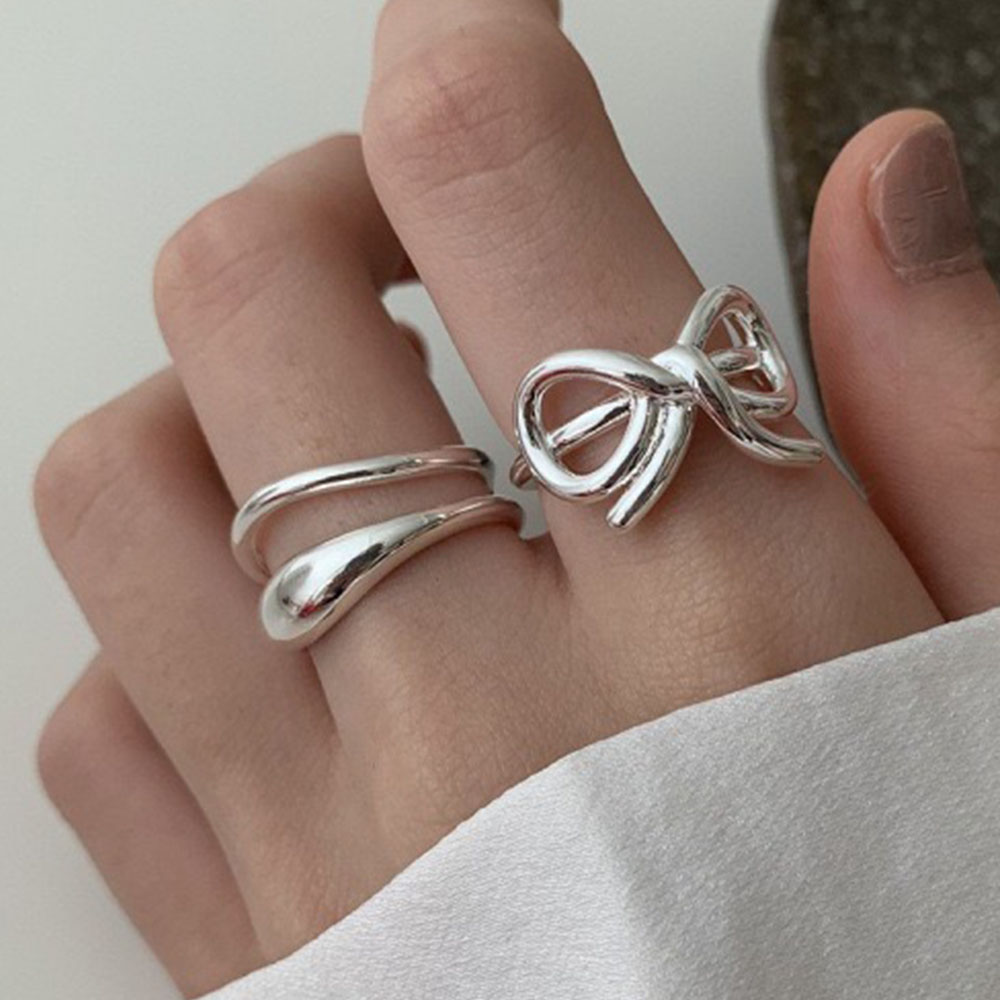 925 スターリングシルバーシンプルなリング女性のためのファ - Tie Clip Silver のレビューと価格