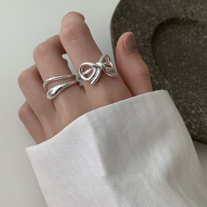 925 スターリングシルバーシンプルなリング女性のためのファ - Tie Clip Silver のレビューと価格