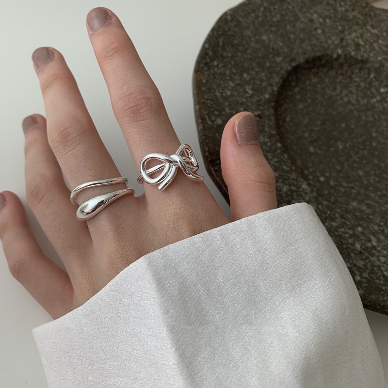 925 スターリングシルバーシンプルなリング女性のためのファ - Tie Clip Silver のレビューと価格
