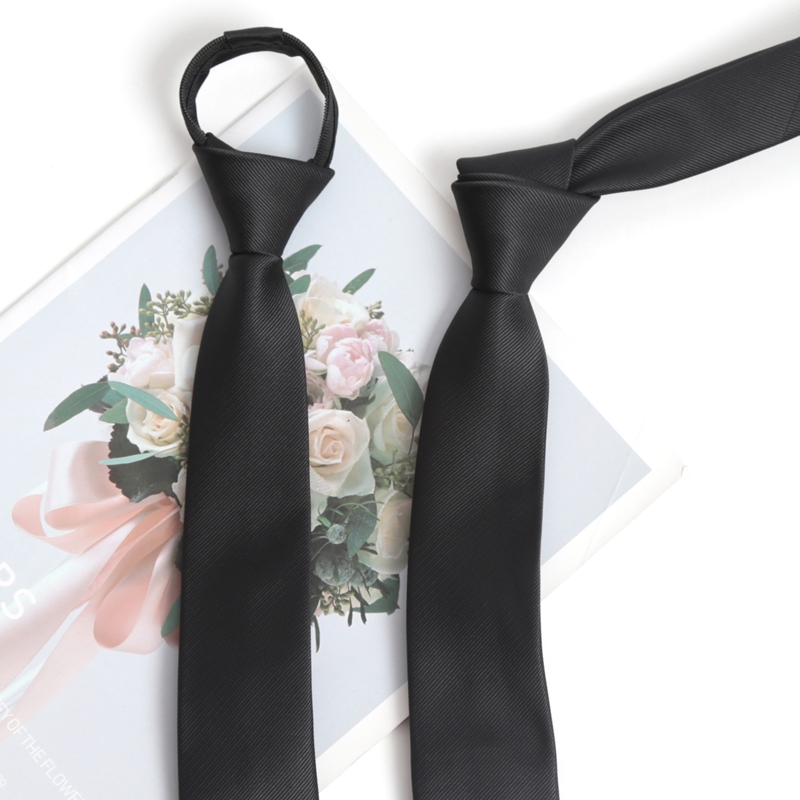 黒色ジッパーネクタイ手作り高品質ネクタイスキニー 6 センチ - Skinny Tie Men のレビューと価格
