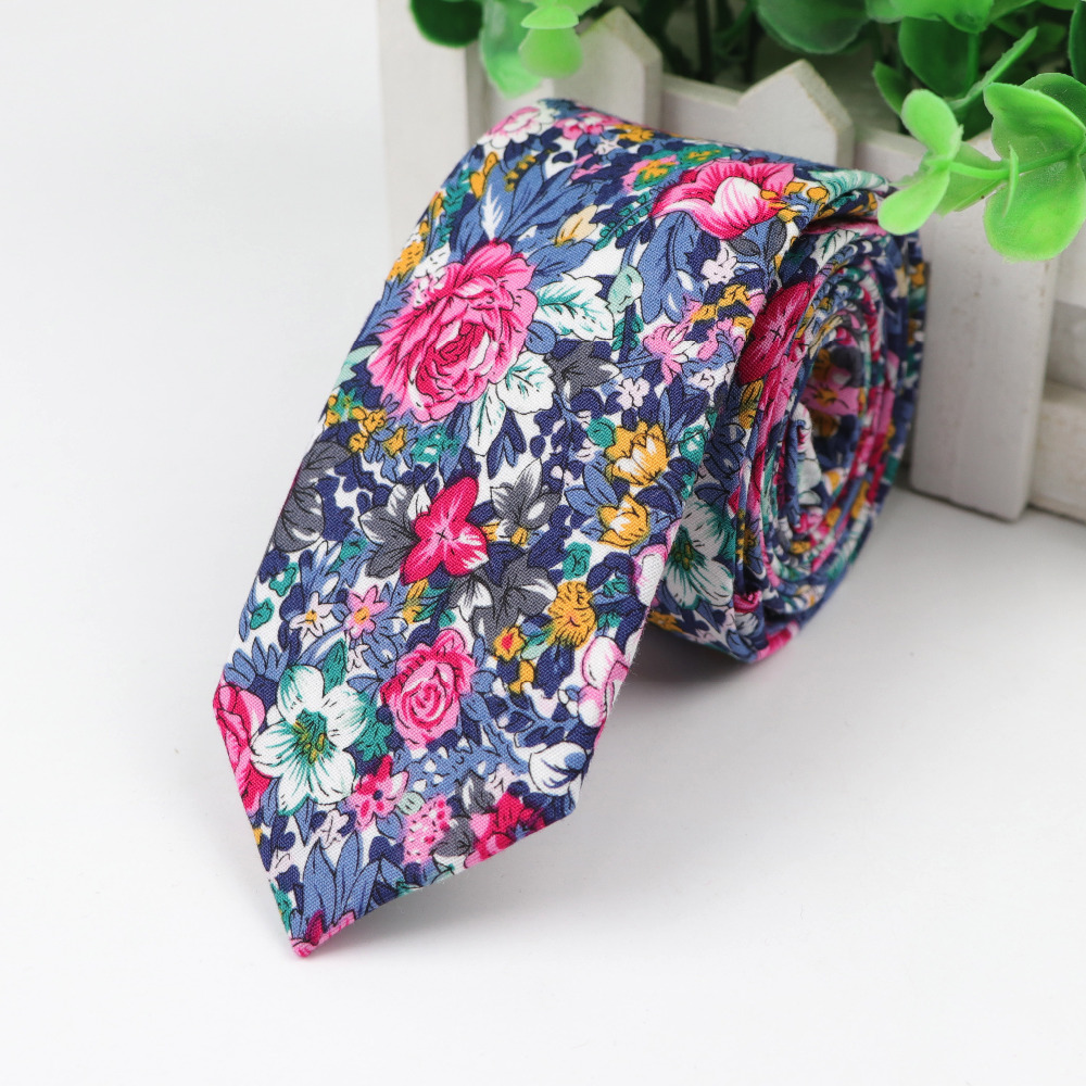 男性用のカラフルなコットンネクタイ,花柄のネクタイ,狭いカシ - Skinny Tie Men のレビューと価格