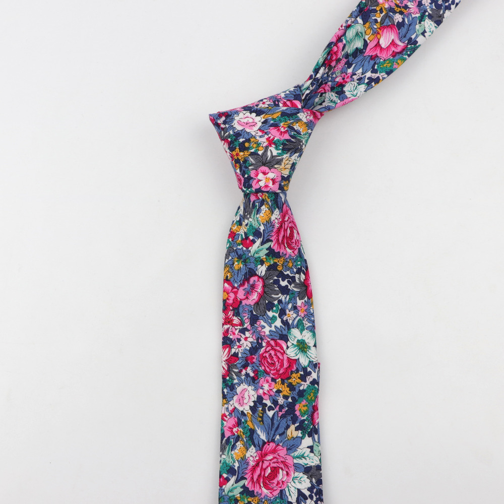 男性用のカラフルなコットンネクタイ,花柄のネクタイ,狭いカシ - Skinny Tie Men のレビューと価格