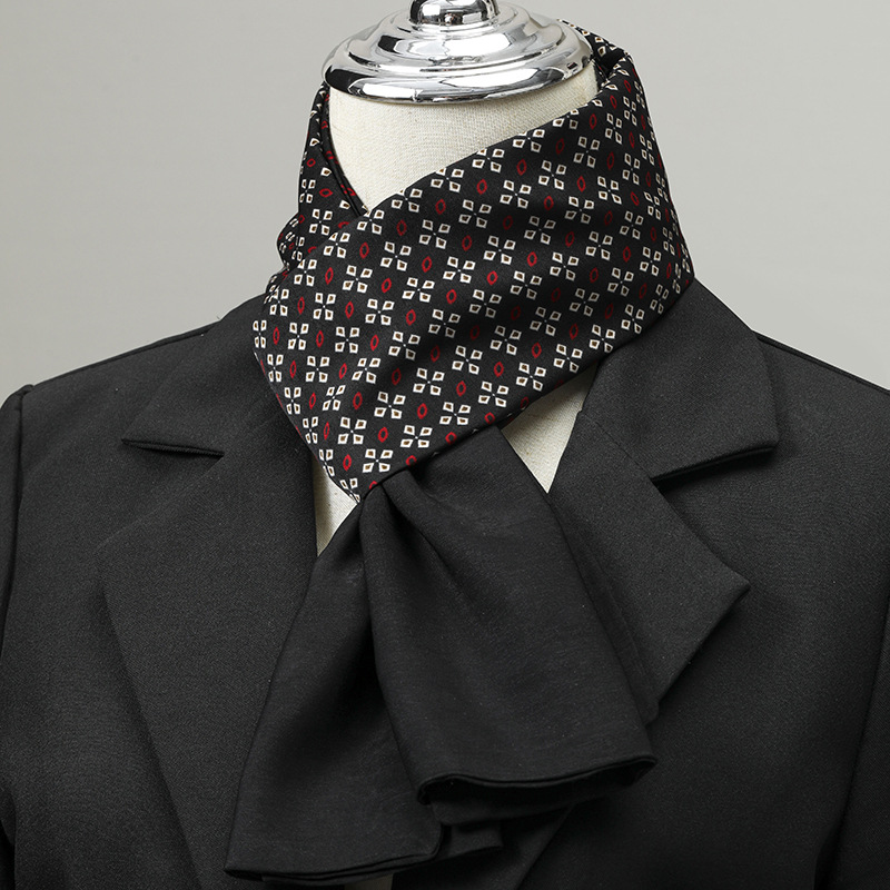 メンズスカーフ イミテーションシルク ネックスカーフ 小さな - Ascot Neck Scarf のレビューと価格