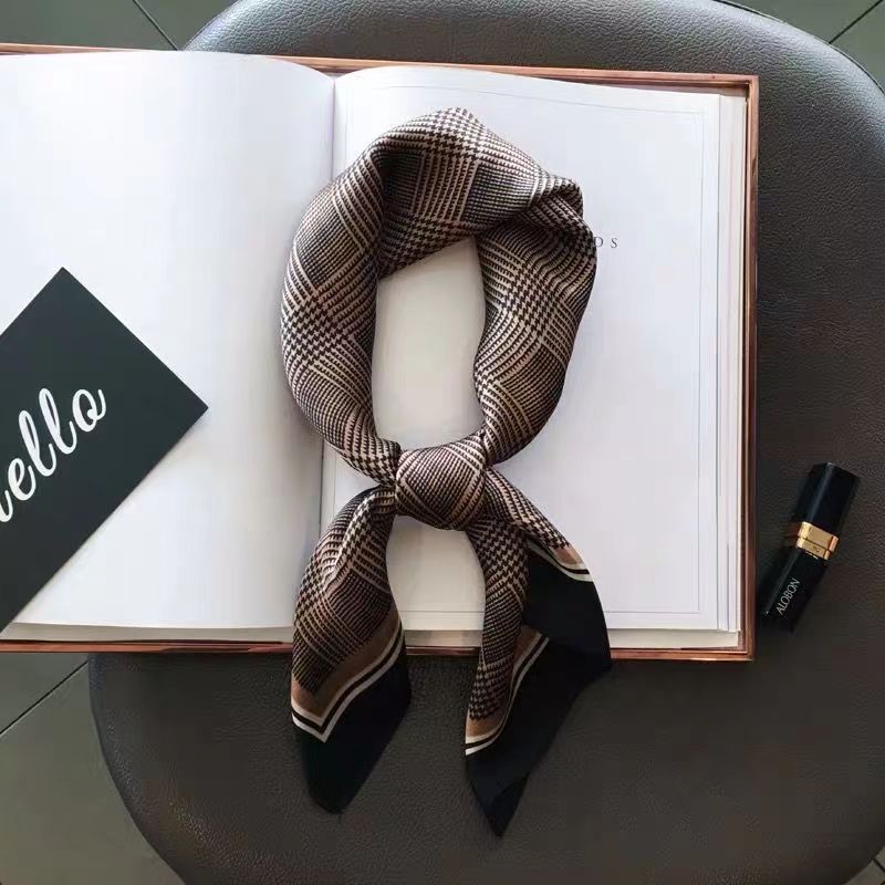 新ファッションゼブラプリントスクエアスカーフソフトサテン薄い - Ascot Neck Scarf のレビューと価格