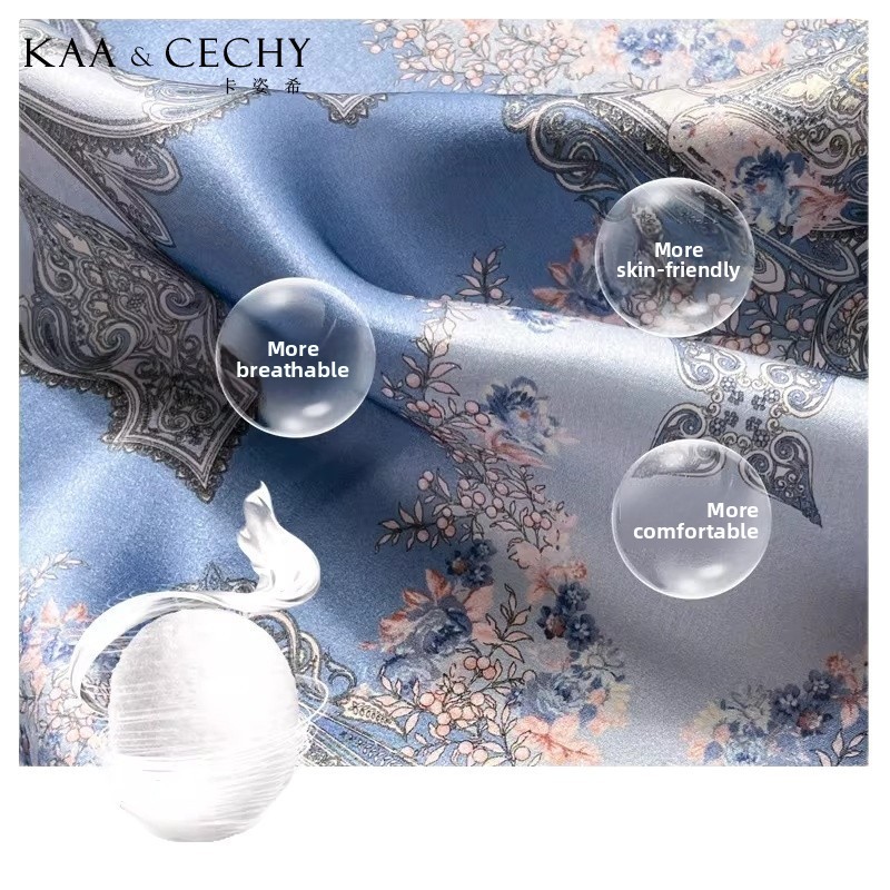 バロック花柄 100% 桑シルク正方形スカーフ 50 センチ - Ascot Neck Scarf のレビューと価格