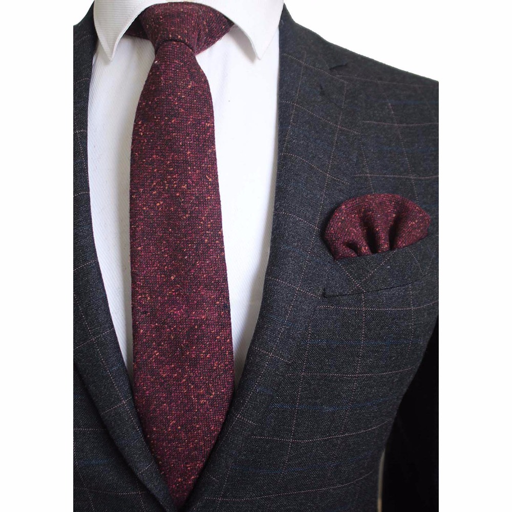 Ricnais 8 センチメートルウールネクタイ固体チェック - Handkerchief Cotton Men のレビューと価格